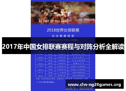 2017年中国女排联赛赛程与对阵分析全解读